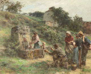 La Fontaine - Léon Augustin Lhermitte — vy av konstverket