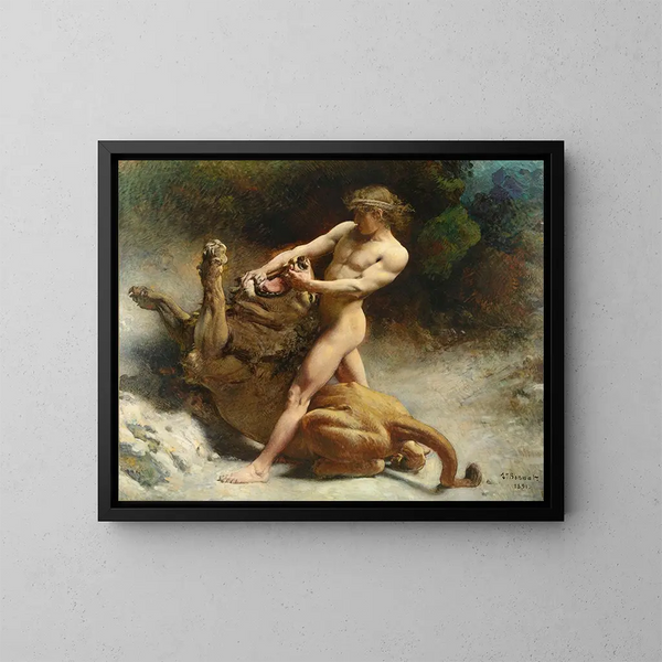 La jeunesse de Samson - Léon Bonnat — inramlat konstverk på väggen