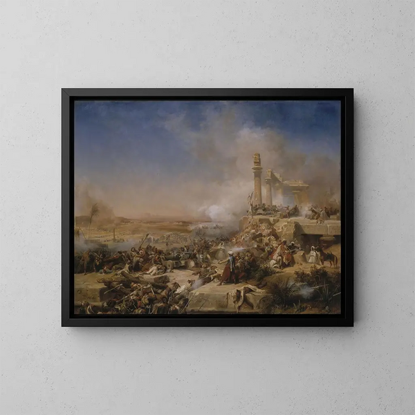 Bataille d'Héliopolis - Léon Cogniet — inramlat konstverk på väggen