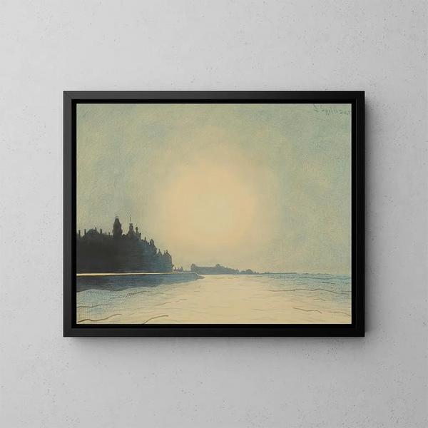 La digue à Ostende vue depuis le môle - Léon Spilliaert — inramlat konstverk på väggen