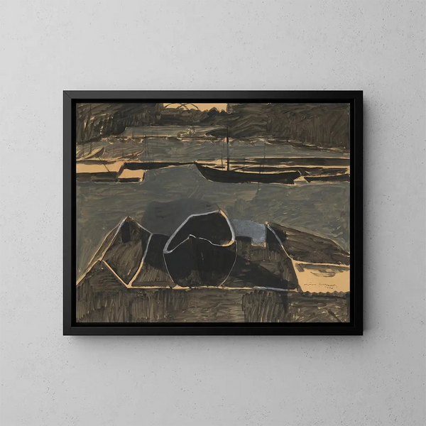 Dokken i Ostende - Léon Spilliaert — inramlat konstverk på väggen