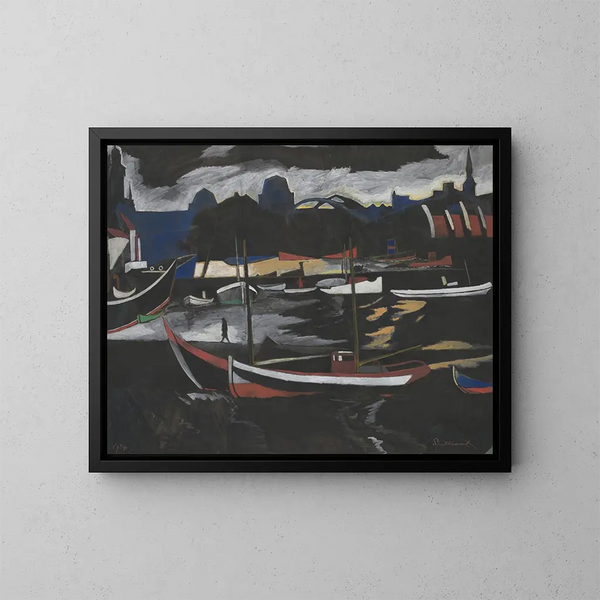 Les docks de commerce à Ostende - Léon Spilliaert — inramlat konstverk på väggen