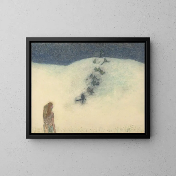 Barn på dynan - Léon Spilliaert — inramlat konstverk på väggen
