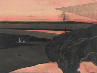 Landskap under en skymningsröd med flyttfåglar - Léon Spilliaert — vy av konstverket