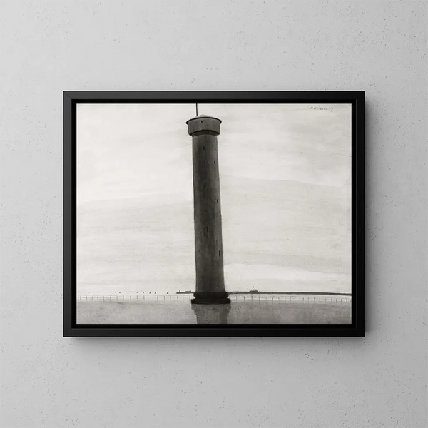 Le phare aux signaux - Léon Spilliaert — inramlat konstverk på väggen