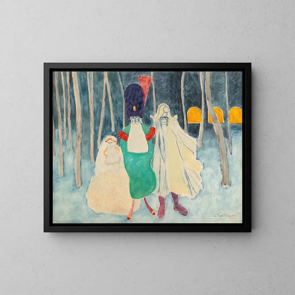 Mascarade Léopold II, Napoléon och blomsterflickan - Léon Spilliaert — inramlat konstverk på väggen