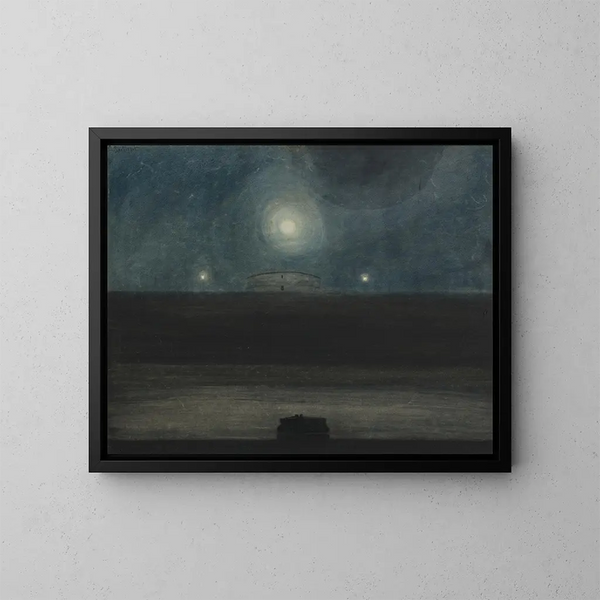 Strand med måne - Léon Spilliaert — inramlat konstverk på väggen