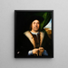 Porträtt av en man med ett rosenkrans - Lorenzo Lotto — inramlat konstverk på väggen