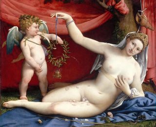 Venus och Cupido - Lorenzo Lotto — vy av konstverket