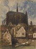 en katedral utomhus - Louis-Adolphe Hervier — vy av konstverket