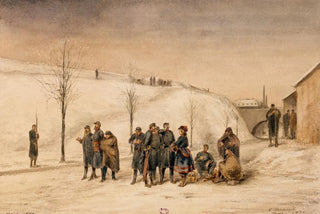 LouisEmile Benassit - Soldats et cantinire aux fortifications.webp