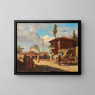 LouisEmile Pinel De Grandchamp - Figures outside the Eyp Sultan Mosque Istanbul.webp