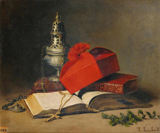 LouisEugne Lambert - Still Life With A Censer And A Cardinals Hat.webp