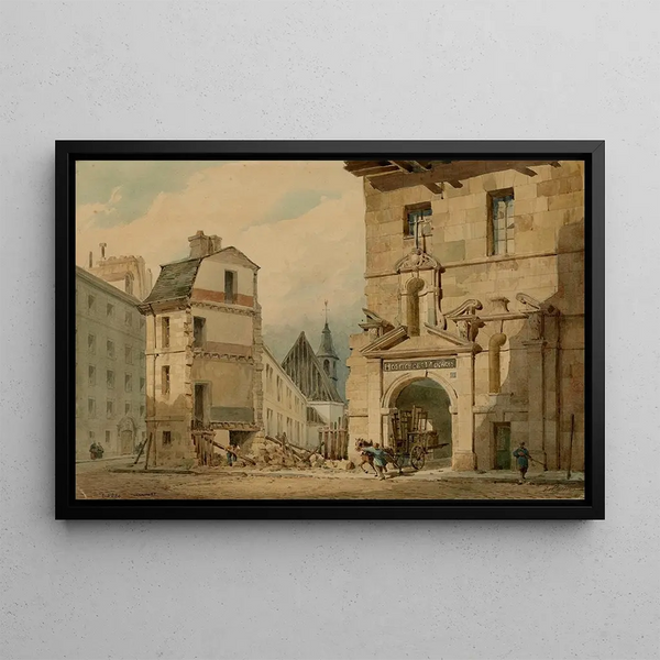 L'hospice des Petits-Ménages rue de la Chaise - Louis-Martial-Thodat Masson — inramlat konstverk på väggen