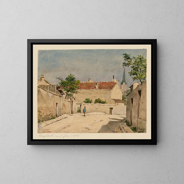 Rue och kyrka Vaugirard 1881 - Louis-Martial-Thodat Masson — inramlat konstverk på väggen