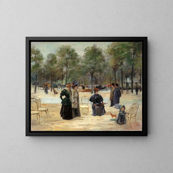 Aux Champs-Élysées - Louis Abel-Truchet — inramlat konstverk på väggen