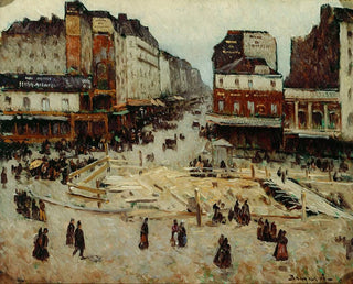 Le boulevard de Rochechouart et la rue de Clignancourt, travaux du métropolitain - Louis Braquaval — vy av konstverket