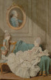 Madame Millin du Perreux och hennes son med ett målat porträtt av Monsieur Jérôme-Robert Millin du Perreux - Louis Carmontelle — vy av konstverket