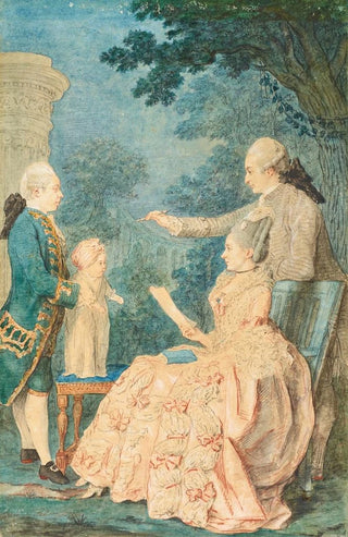 Louis Carrogis Carmontelle - Portrait of a Family Group the Comte de ChoiseulGouffier and Family.webp