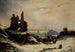 Le retour du marché, effet de neige sur Paris - Louis Claude Mallebranche — vy av konstverket