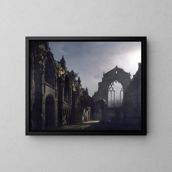 Les ruines de la chapelle de Holyrood - Louis Daguerre — inramlat konstverk på väggen