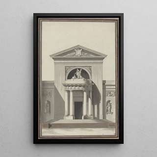 Louis Gustave Taraval - Facade for a Church with a Sculpture Representing Faith.webp