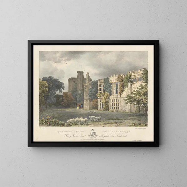 Château de Thornbury, Gloucestershire - Louis Haghe — inramlat konstverk på väggen