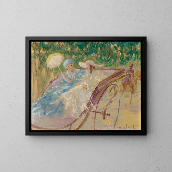 två eleganta i kalksten - Louis Icart — inramlat konstverk på väggen