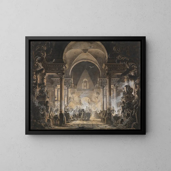 La tombe d'Agamemnon - Louis Jean Desprez — inramlat konstverk på väggen