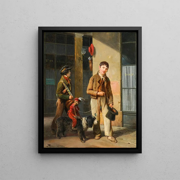 Louis Joseph Toussaint Rossignon - Two Savoyards With A Monkey And A Dog.webp