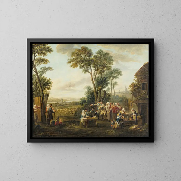 Le départ des conscrits - Louis Joseph Watteau — inramlat konstverk på väggen