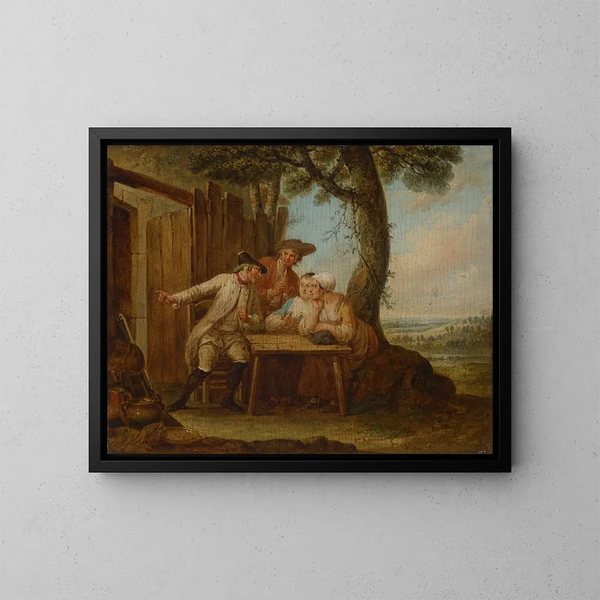 Le Retour - Louis Joseph Watteau — inramlat konstverk på väggen