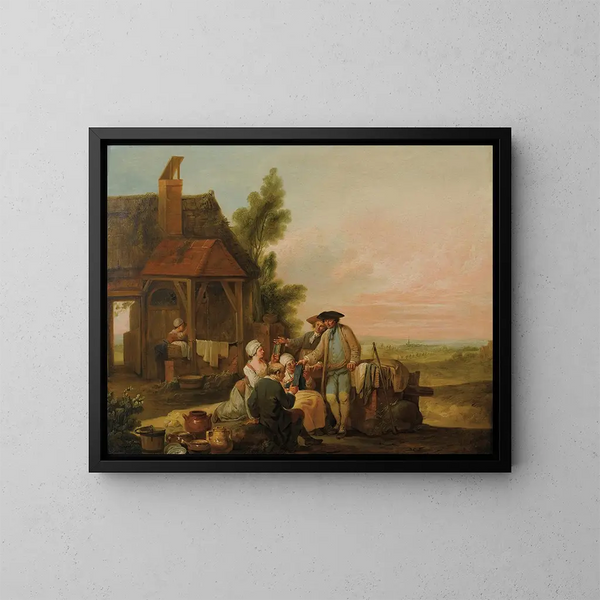 Le colporteur - Louis Joseph Watteau — inramlat konstverk på väggen