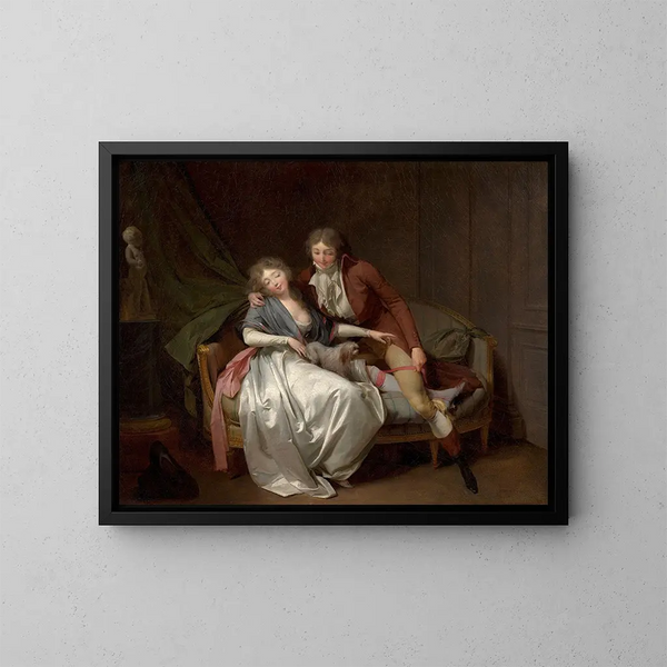 Défends-moi - Louis Léopold Boilly — inramlat konstverk på väggen