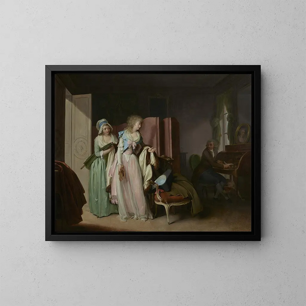 La visite rendue - Louis Léopold Boilly — inramlat konstverk på väggen
