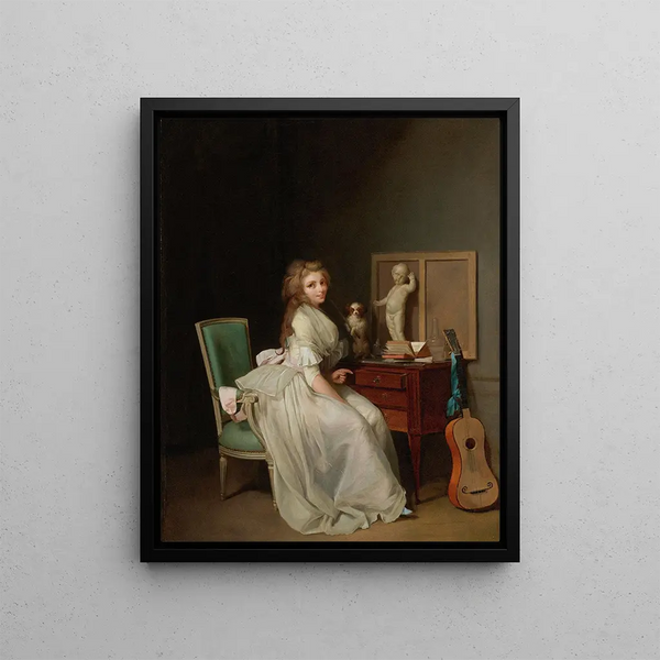 Louis Lopold Boilly - Lady In A White Dress Seated At Her Desk.webp