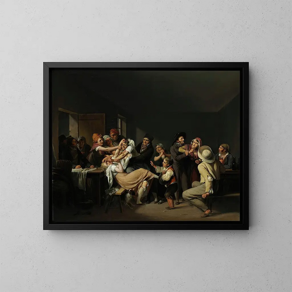 Les Femmes en lutte - Louis Léopold Boilly — inramlat konstverk på väggen