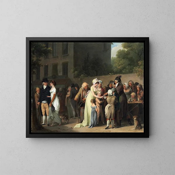 Le joueur de cartes sur le boulevard - Louis Léopold Boilly — inramlat konstverk på väggen