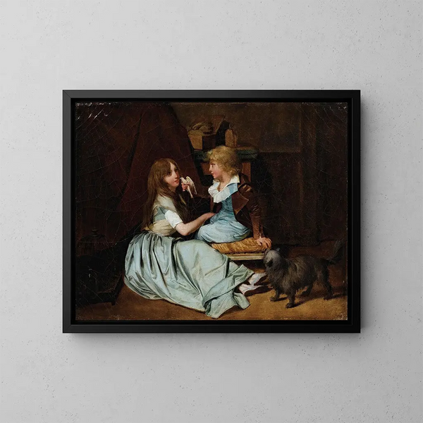 La colombe chérie - Louis Léopold Boilly — inramlat konstverk på väggen