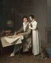 La leçon de géographie Porträtt av Herr Gaudry och hans dotter - Louis Léopold Boilly — vy av konstverket