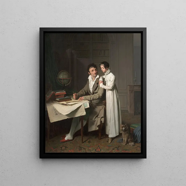 Louis Lopold Boilly - The Geography Lesson Portrait of Monsieur Gaudry and His Daughter.webp
