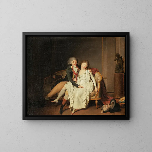 La leçon de l'union conjugale - Louis Léopold Boilly — inramlat konstverk på väggen