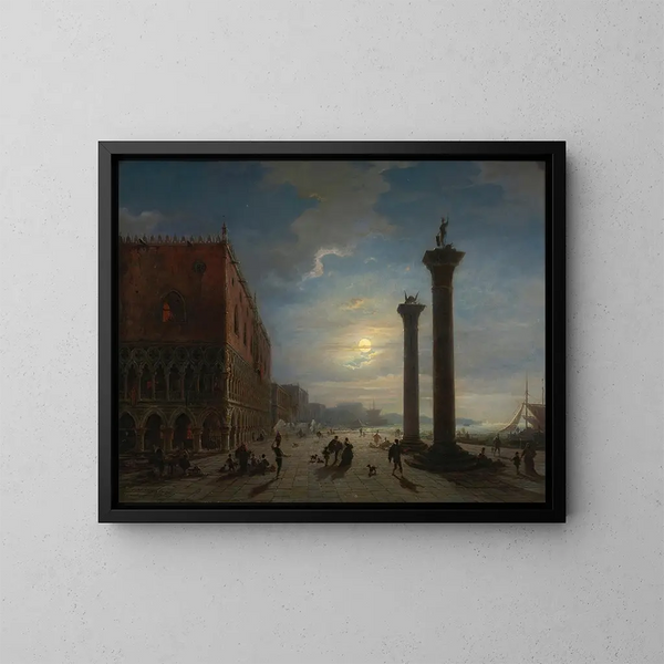 Venise au clair de lune - Louis Mecklenburg — inramlat konstverk på väggen