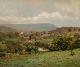 Village du Delaware Water Gap - Louis Michel Eilshemius — vy av konstverket