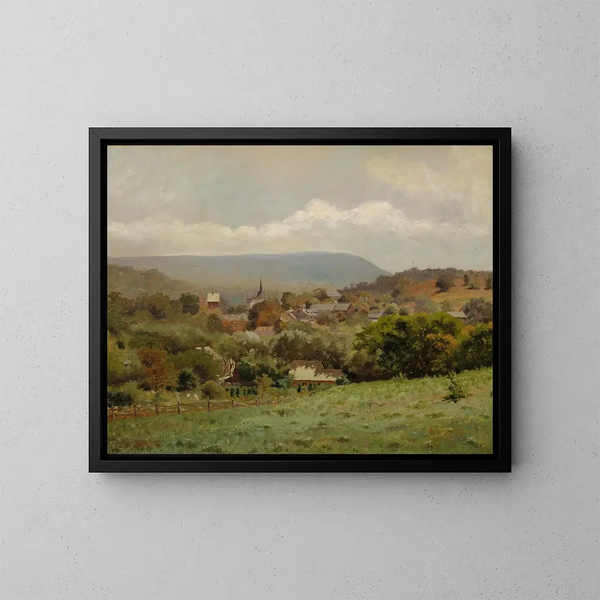 Village du Delaware Water Gap - Louis Michel Eilshemius — inramlat konstverk på väggen