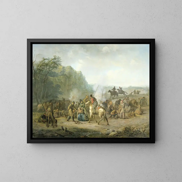 Bivouac cosaque 1813 - Louis Moritz — inramlat konstverk på väggen