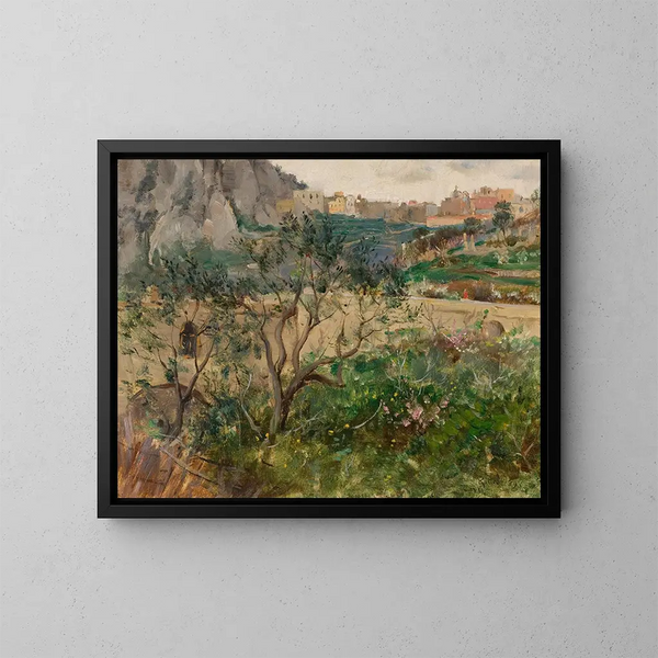 Vue de Capri - Louis Ritter — inramlat konstverk på väggen