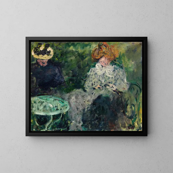 vid caféet Mme Victor och Mme Suzanne Valtat - Louis Valtat — inramlat konstverk på väggen