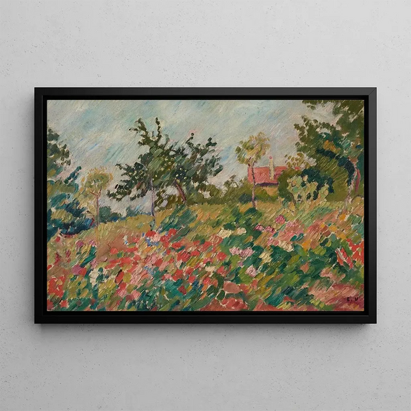 La Maison dans le jardin fleuri - Louis Valtat — inramlat konstverk på väggen