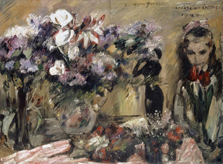Blommor och flicka Wilhelmine - Lovis Corinth — vy av konstverket